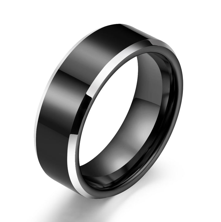 Black Tungsten Men's Wedding Band 8MM - Rings By Pristine