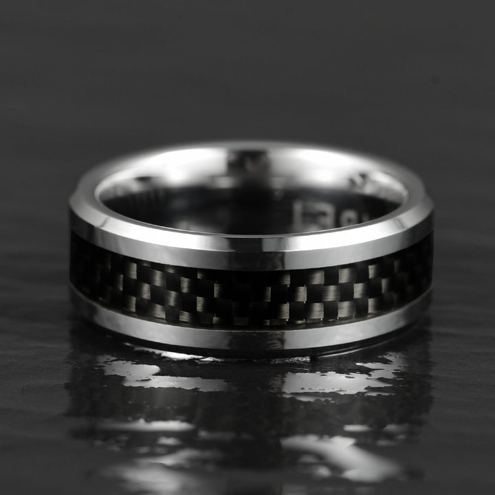 Tungsten Black Mesh Men's Wedding Band 8MM - Rings By Pristine