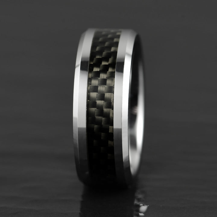 Tungsten Black Mesh Men's Wedding Band 8MM - Rings By Pristine