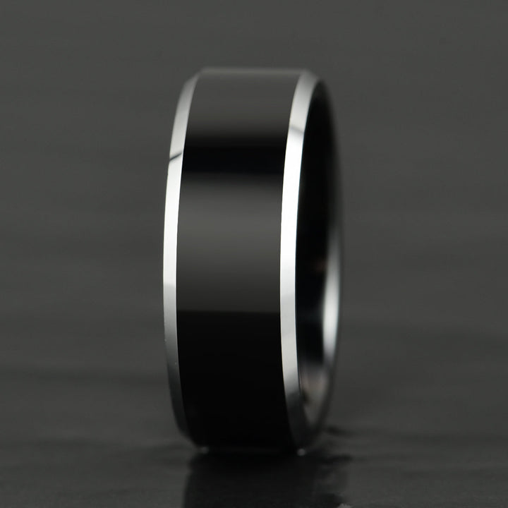 Black Tungsten Men's Wedding Band 8MM - Rings By Pristine