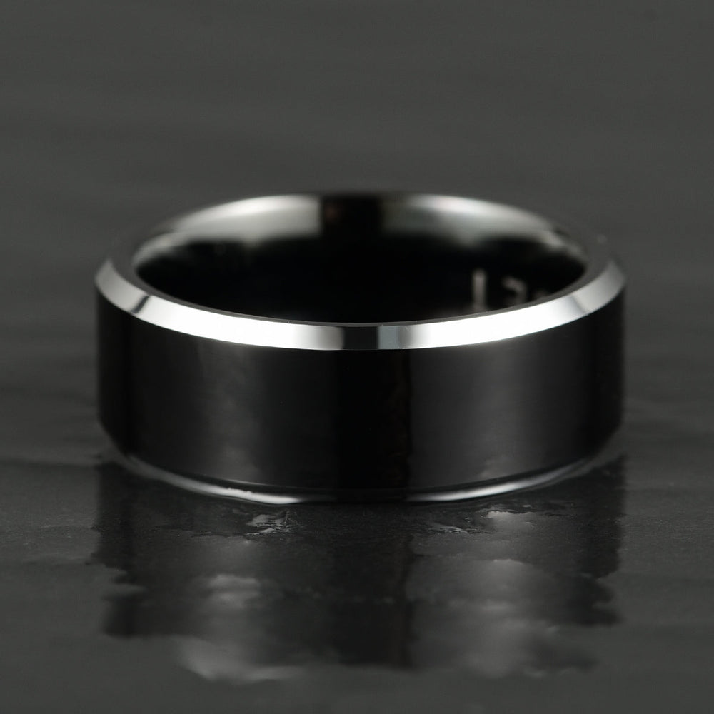 Black Tungsten Men's Wedding Band 8MM - Rings By Pristine