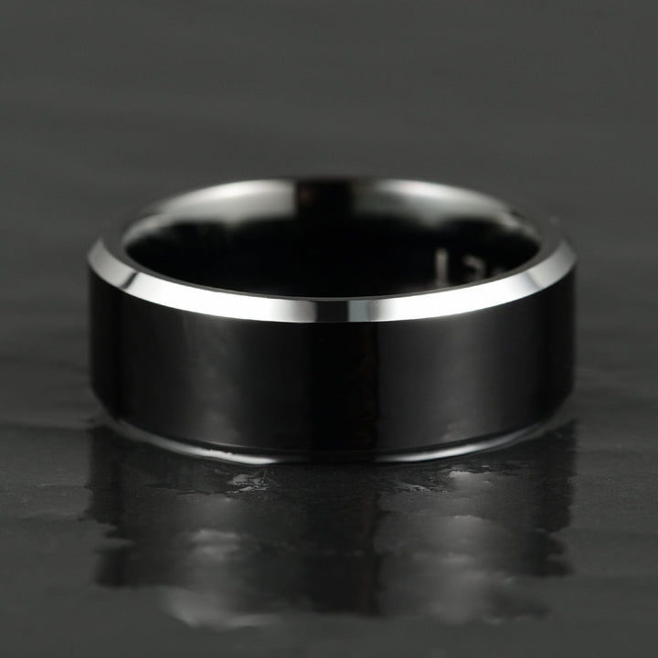 Black Tungsten Men's Wedding Band 8MM - Rings By Pristine