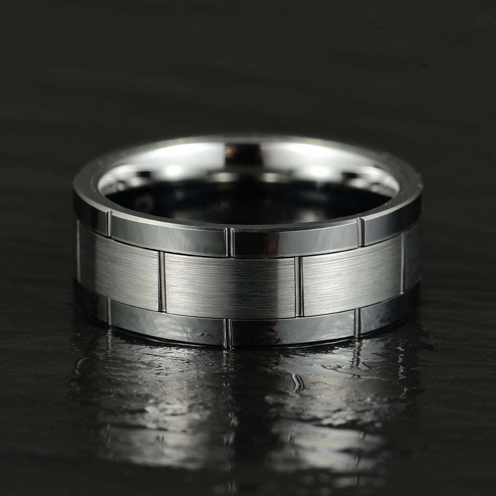 Tungsten Linked Men's Wedding Band 8MM - Rings By Pristine