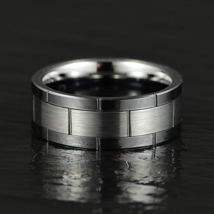 Tungsten Linked Men's Wedding Band 8MM - Rings By Pristine