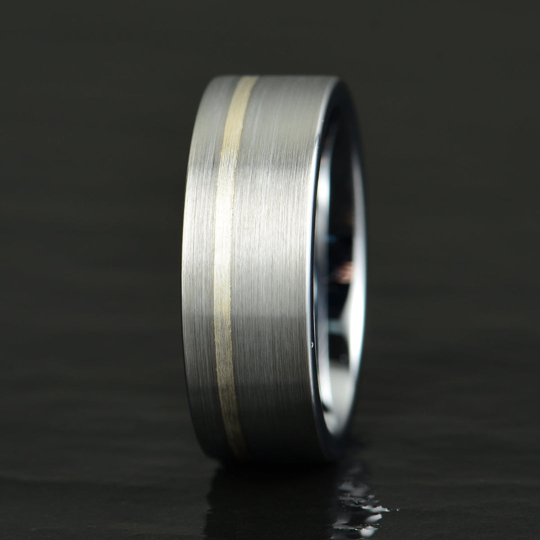 Silver Tungsten Men's Wedding Band 8MM - Rings By Pristine