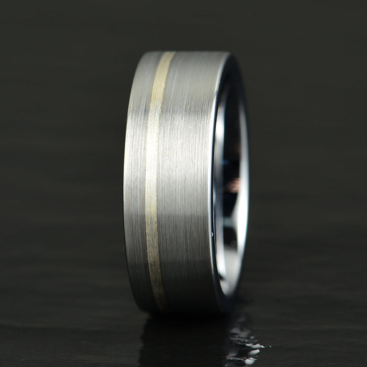Silver Tungsten Men's Wedding Band 8MM - Rings By Pristine