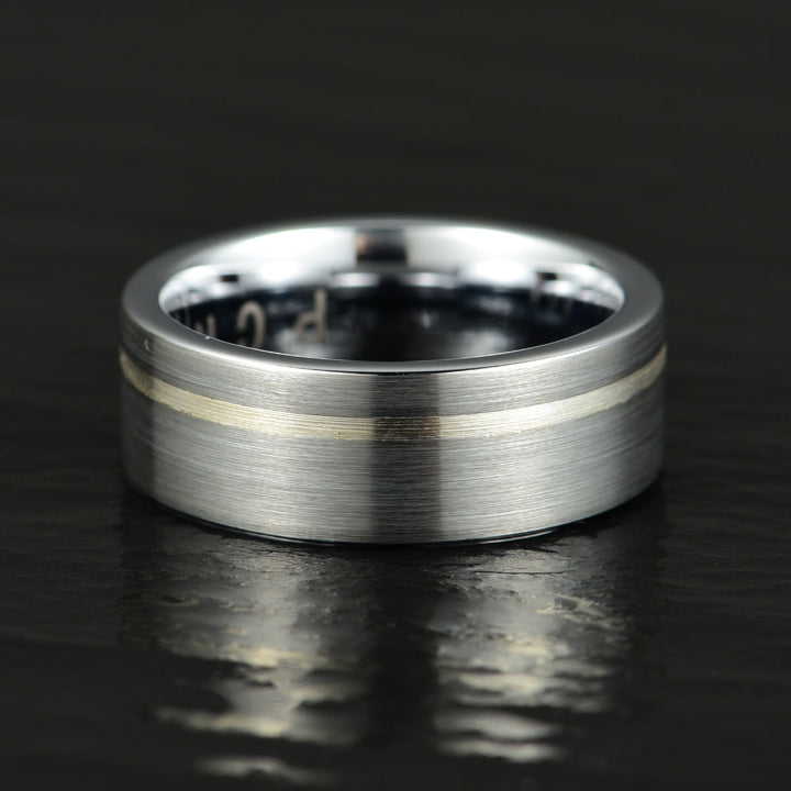 Silver Tungsten Men's Wedding Band 8MM - Rings By Pristine