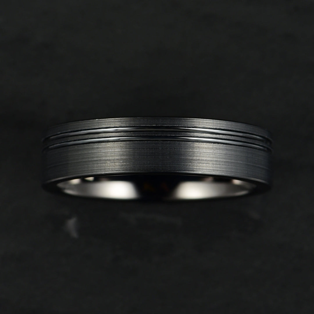 Black Tungsten Women's Wedding Band 4MM - Rings By Pristine