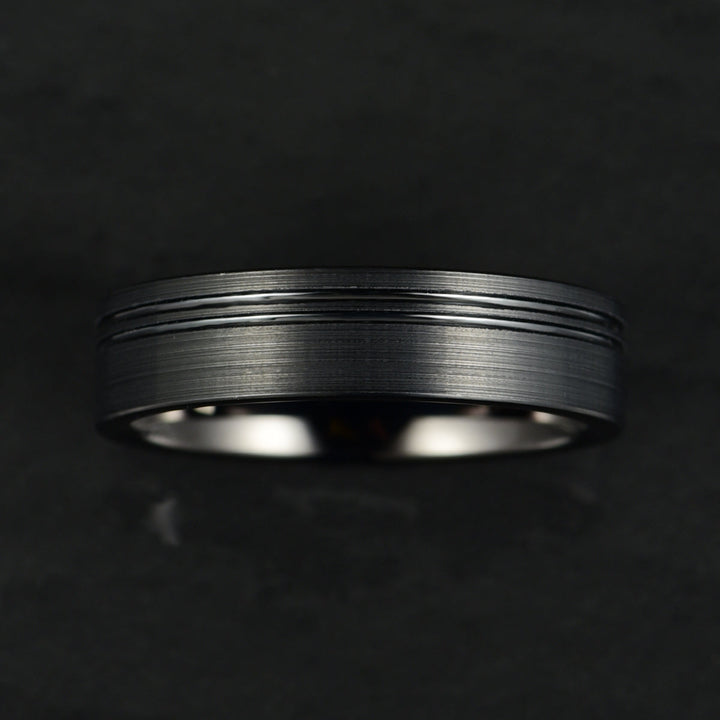 Black Tungsten Women's Wedding Band 4MM - Rings By Pristine