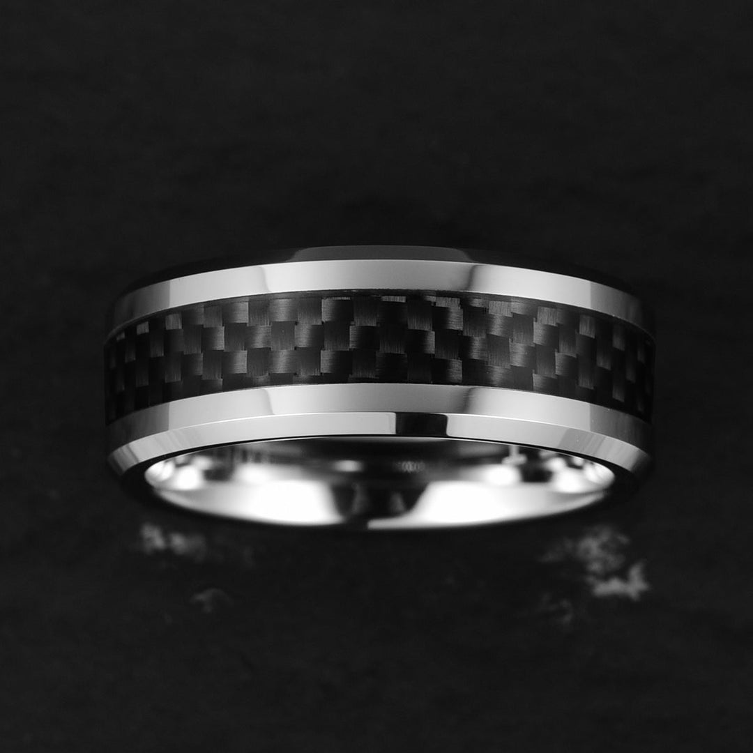Tungsten Black Mesh Men's Wedding Band 8MM - Rings By Pristine
