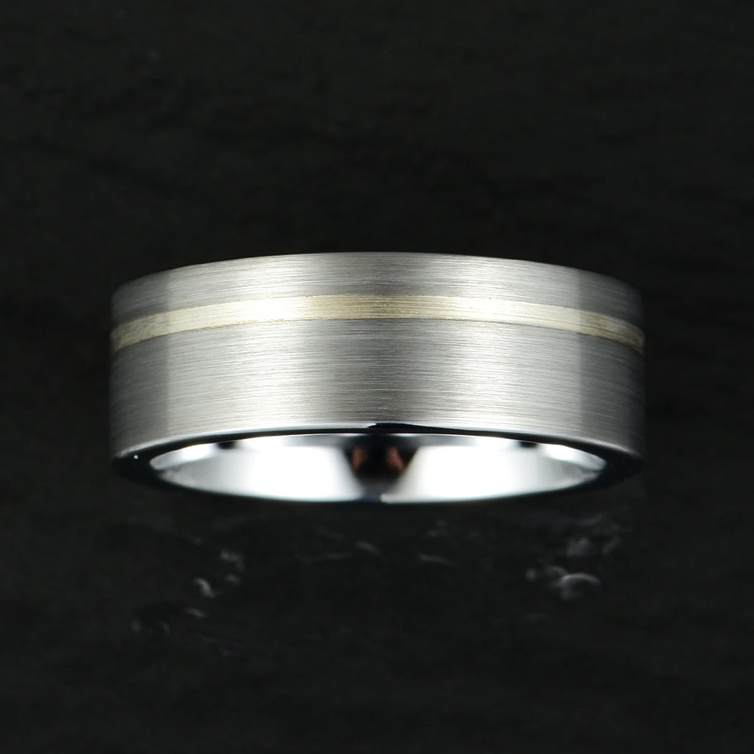 Silver Tungsten Men's Wedding Band 8MM - Rings By Pristine