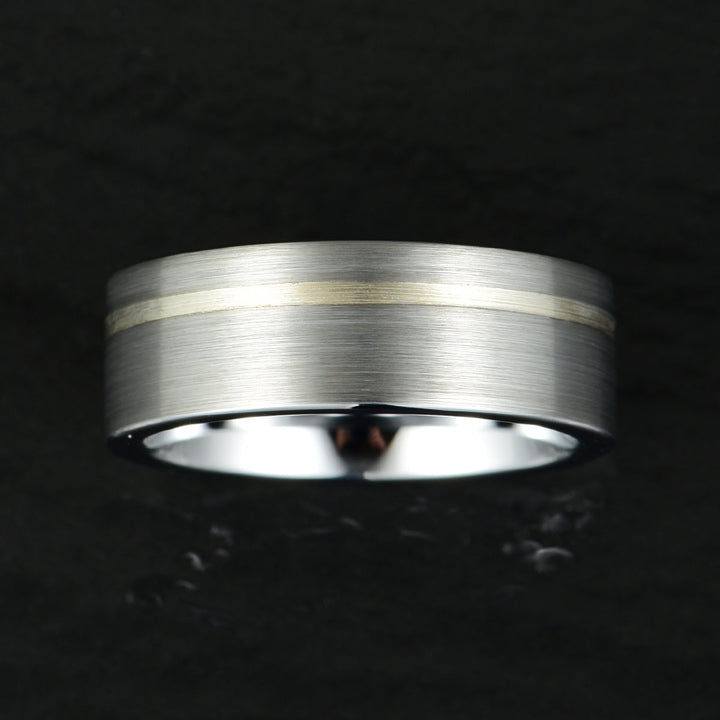Silver Tungsten Men's Wedding Band 8MM - Rings By Pristine