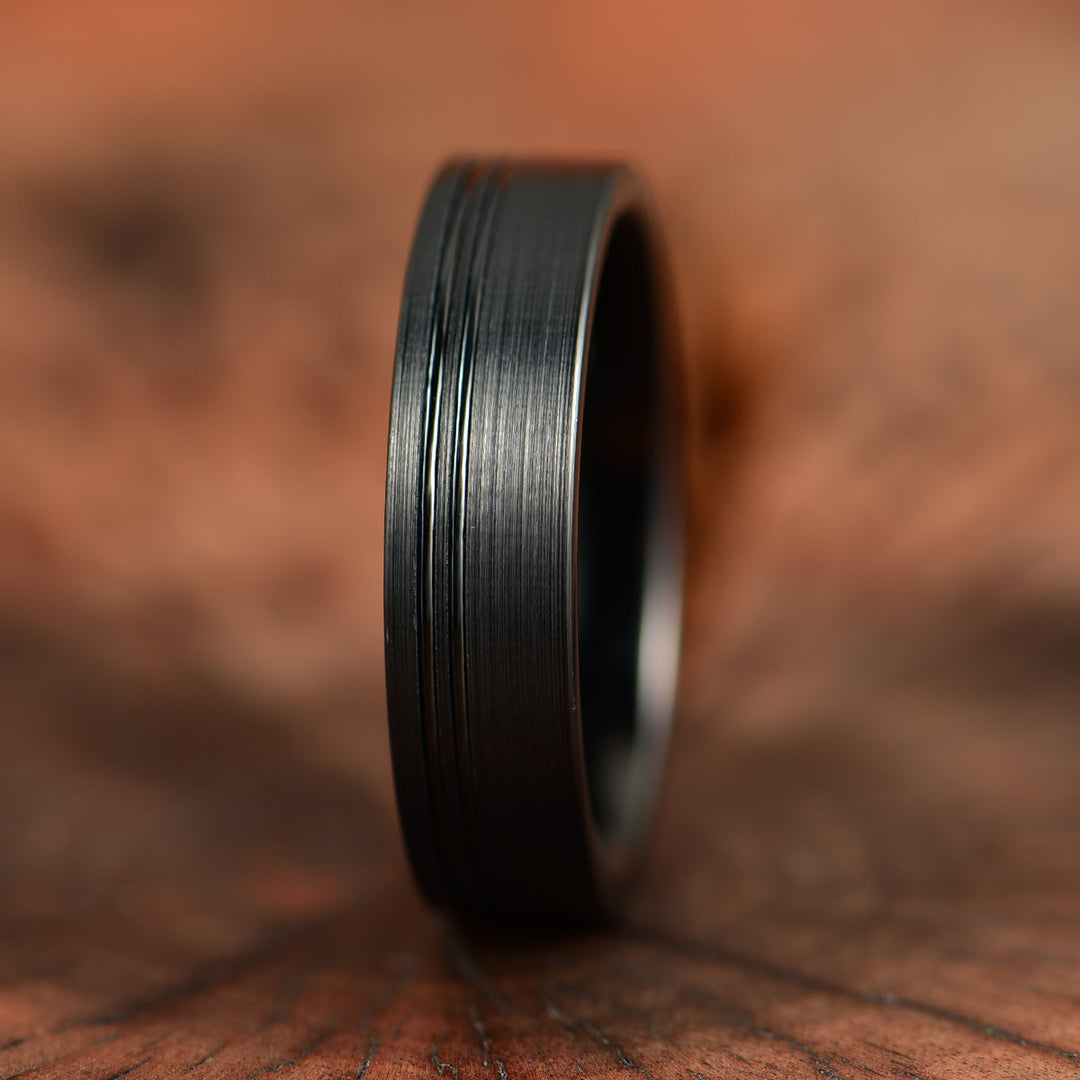 Black Tungsten Women's Wedding Band 4MM - Rings By Pristine