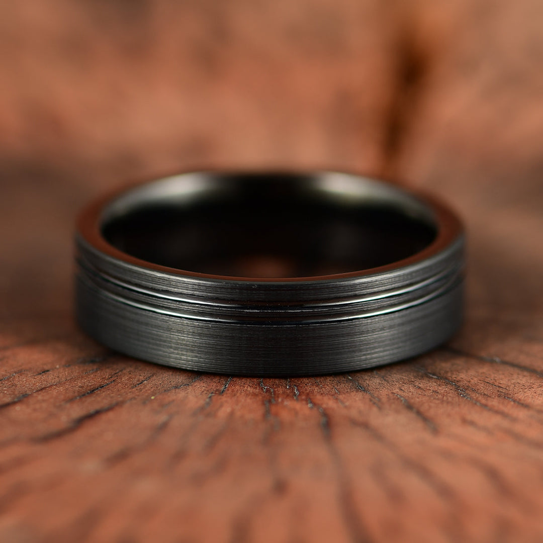 Black Tungsten Women's Wedding Band 4MM - Rings By Pristine