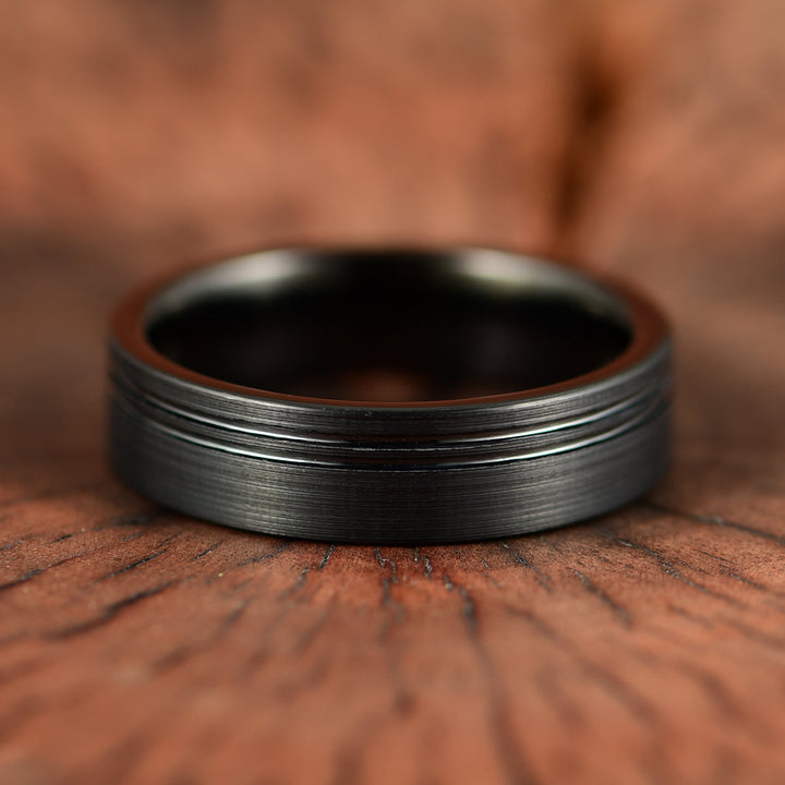 Black Tungsten Women's Wedding Band 4MM - Rings By Pristine