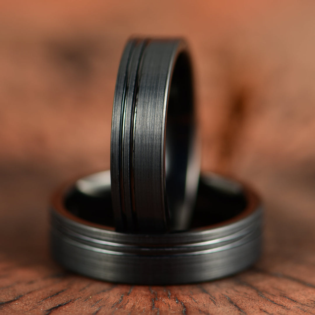 Black Tungsten Women's Wedding Band 4MM - Rings By Pristine