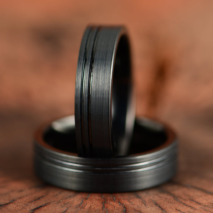 Black Tungsten Women's Wedding Band 4MM - Rings By Pristine