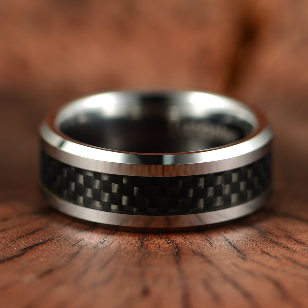 Tungsten Black Mesh Men's Wedding Band 8MM - Rings By Pristine