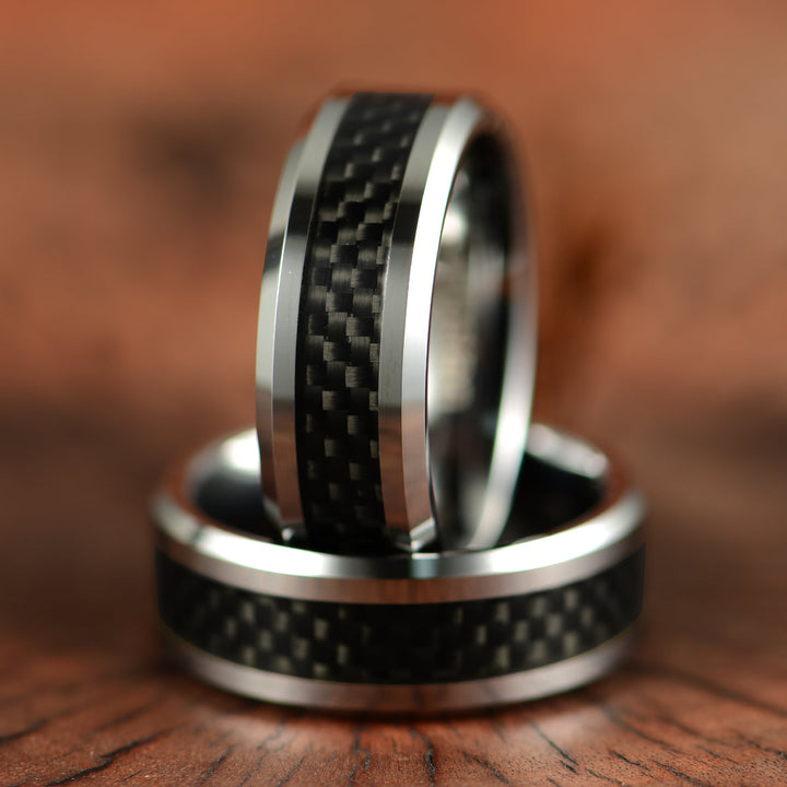 Tungsten Black Mesh Men's Wedding Band 8MM - Rings By Pristine