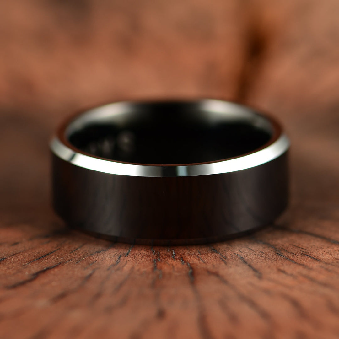 Black Tungsten Men's Wedding Band 8MM - Rings By Pristine