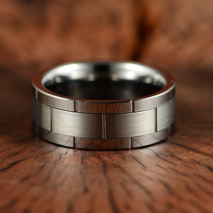 Tungsten Linked Men's Wedding Band 8MM - Rings By Pristine