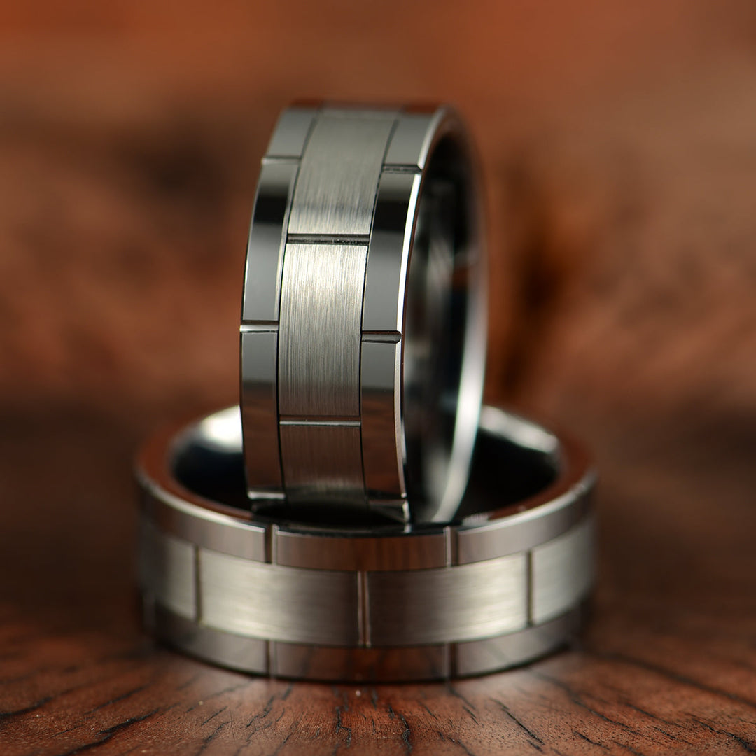 Tungsten Linked Men's Wedding Band 8MM - Rings By Pristine