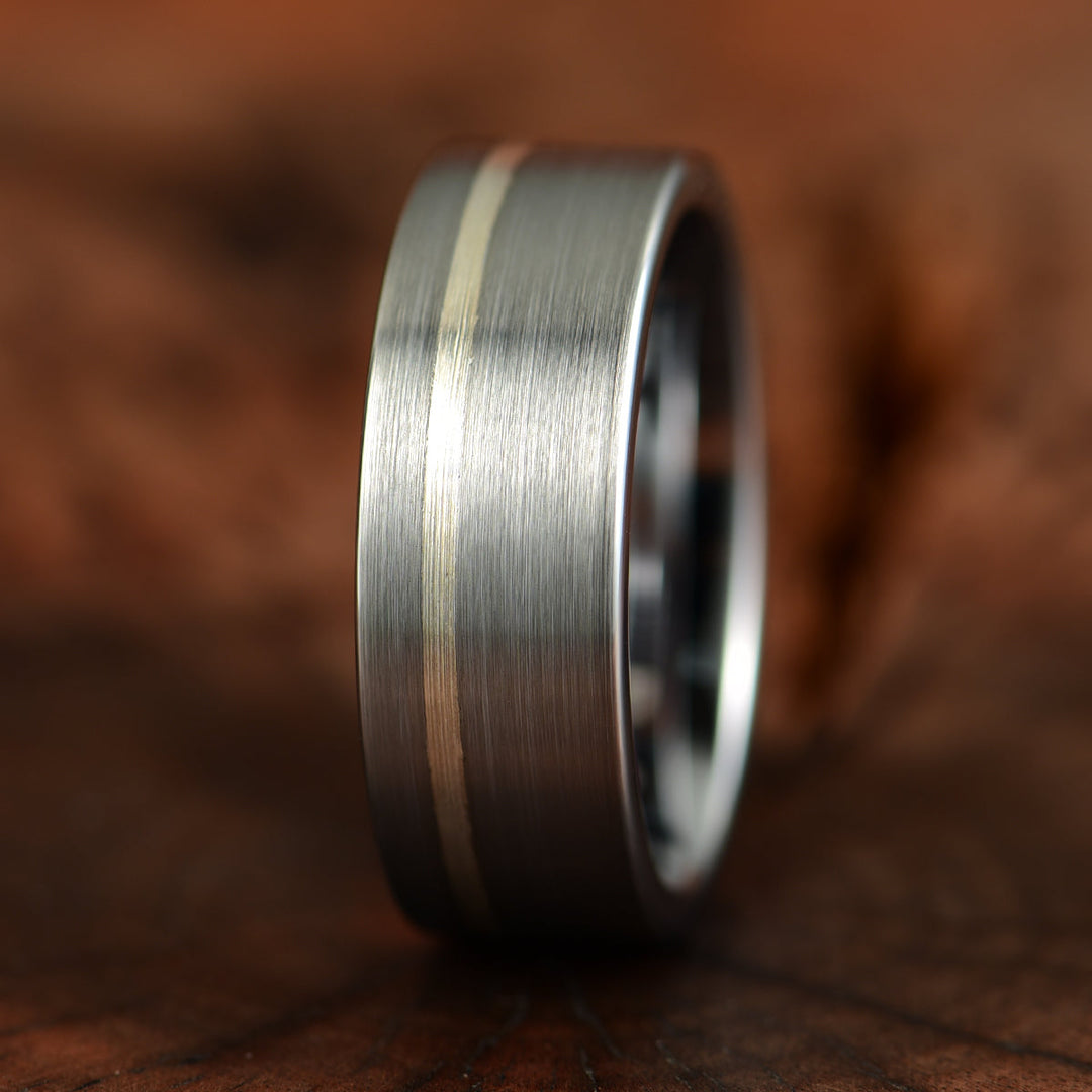 Silver Tungsten Men's Wedding Band 8MM - Rings By Pristine