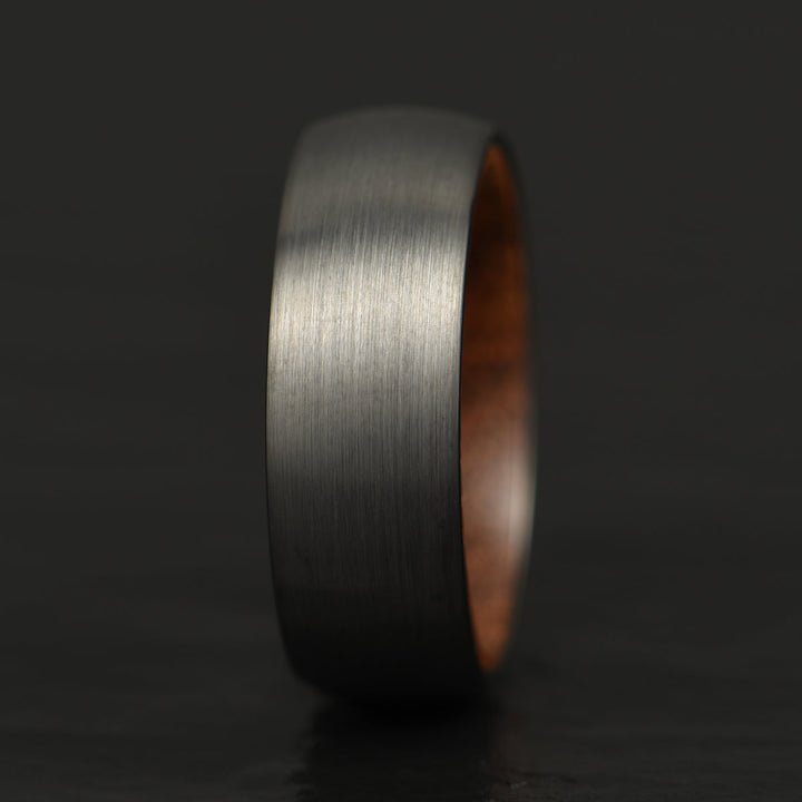 Grey Tungsten Walnut Wood Men's Wedding Band 6MM