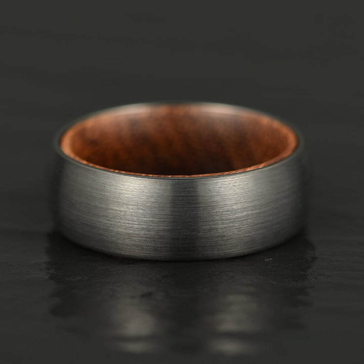 Grey Tungsten Walnut Wood Men's Wedding Band 6MM