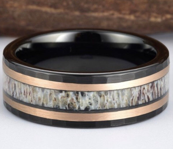 Black and deals copper wedding band
