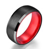 Black Tungsten Men's Wedding Band Pristine Red 8MM - Rings By Pristine
