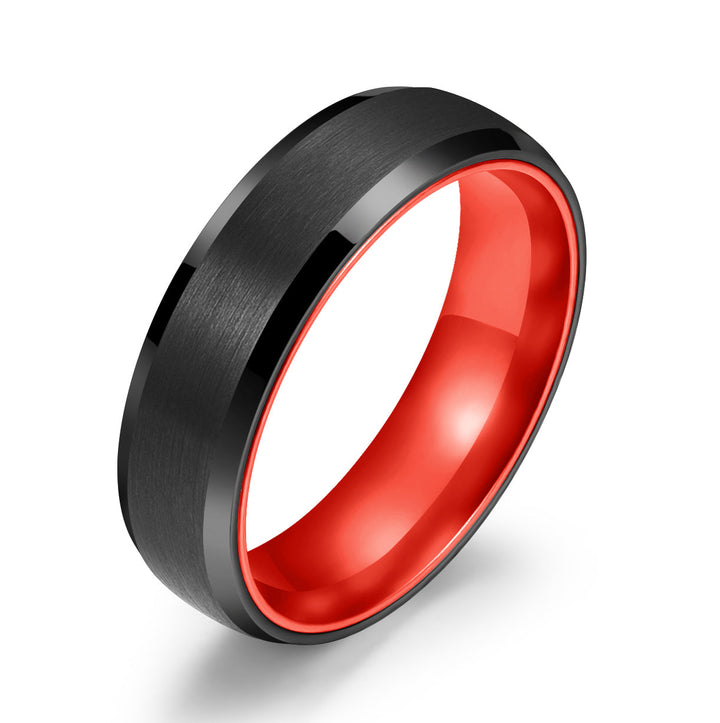 Pristine Passion Red Interior Tungsten Men's Wedding Band 6MM - Rings By Pristine