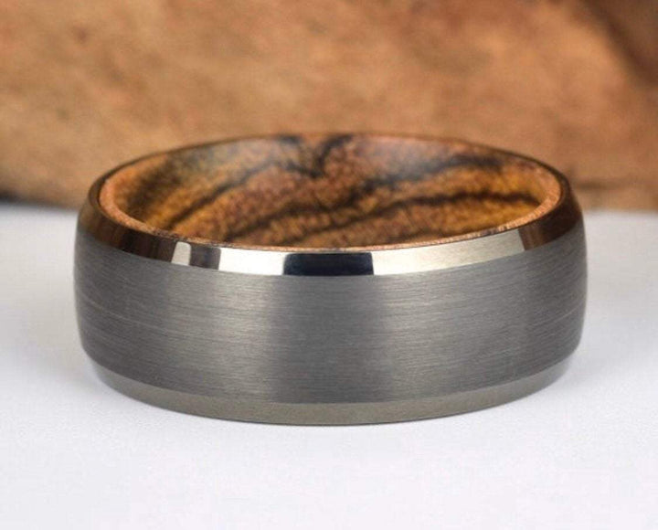 Bocote Men's Wedding Band Tungsten Men's Wedding Band 6MM-8MM - Rings By Pristine