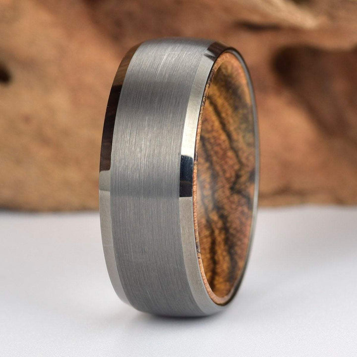 Bocote Men's Wedding Band Tungsten Men's Wedding Band 6MM-8MM - Rings By Pristine