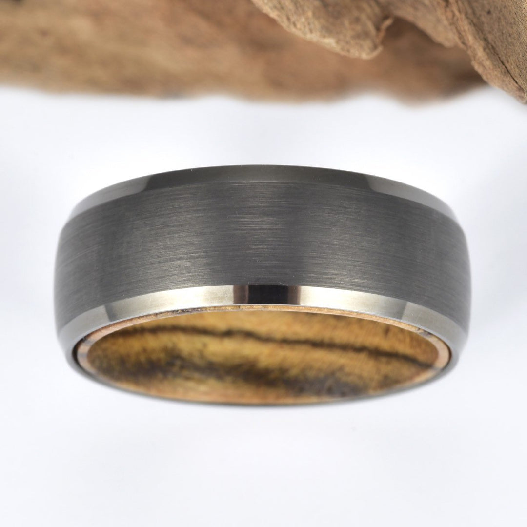 Bocote Men's Wedding Band Tungsten Men's Wedding Band 6MM-8MM - Rings By Pristine