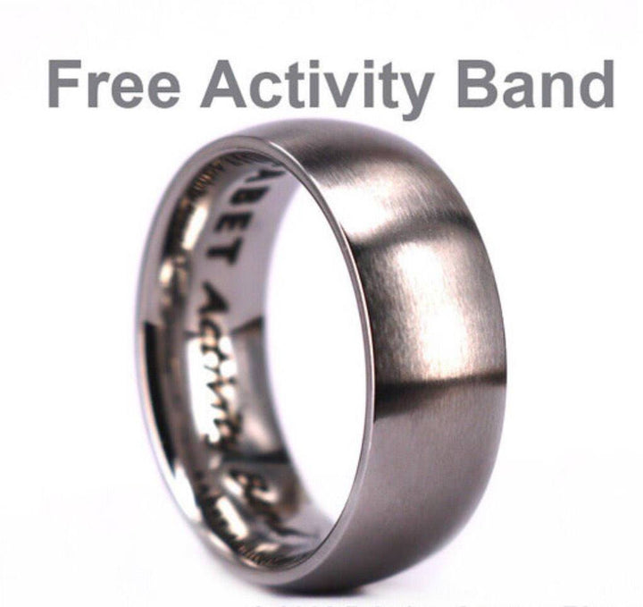 Crushed Turquoise Rose Tungsten Men's Wedding Band 4MM-8MM - Rings By Pristine