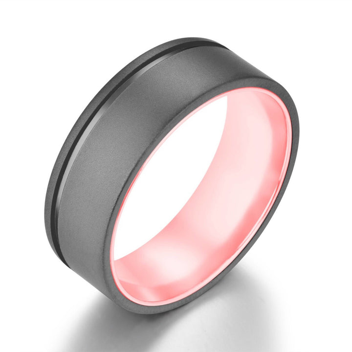 Gun Metal Grey Titanium Ring Pristine Rose Men's Wedding 4MM-8MM - Rings By Pristine