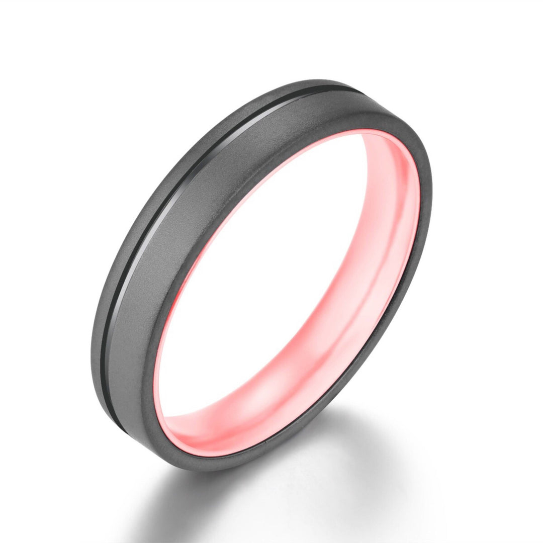 Gun Metal Grey Titanium Ring Pristine Rose Men's Wedding 4MM-8MM - Rings By Pristine