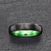 Black Tungsten Pristine Green Men's Wedding Band 4MM - Rings By Pristine 