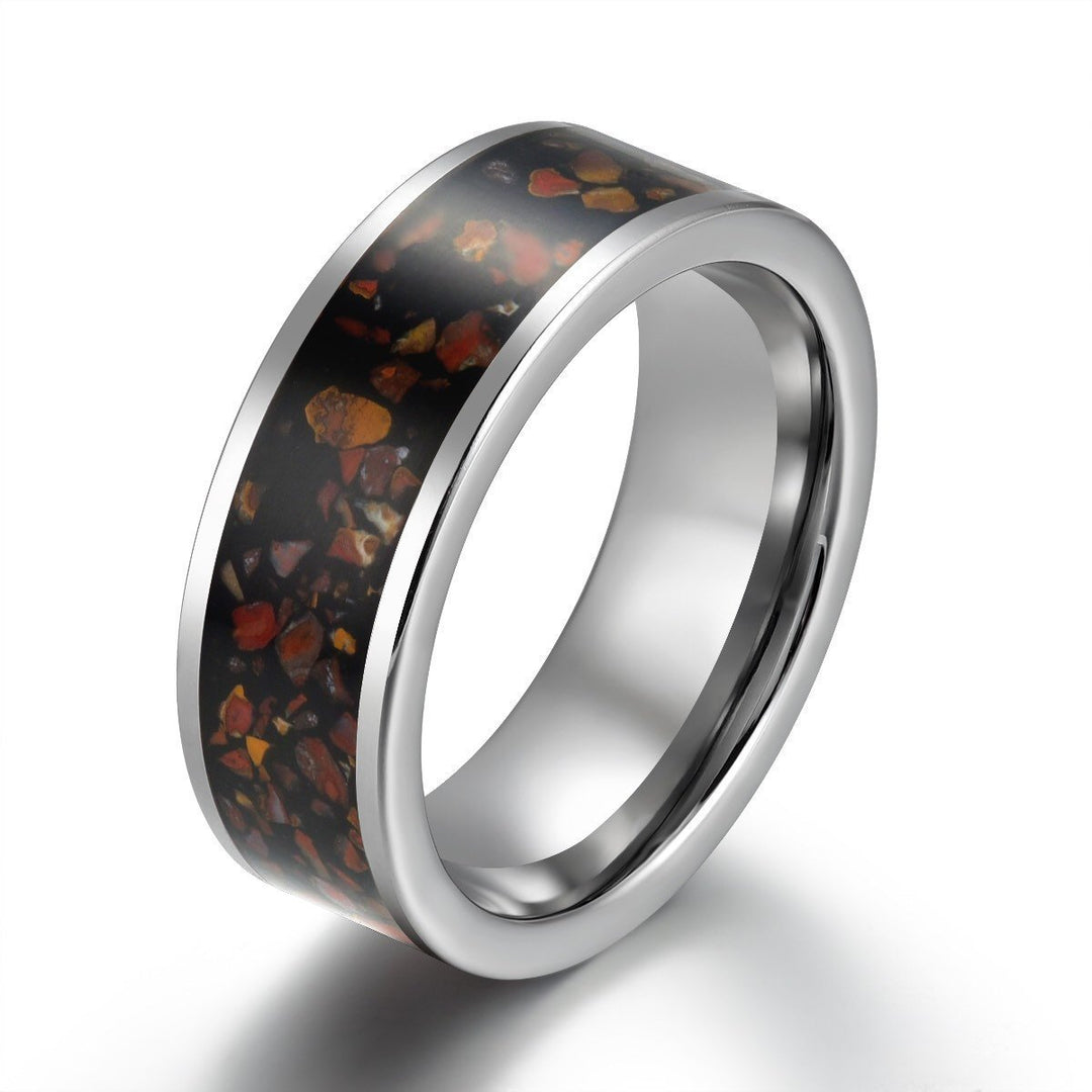 Red Rex Dinosaur Bone Tungsten Men's Wedding Band 4MM-8MM - Rings By Pristine