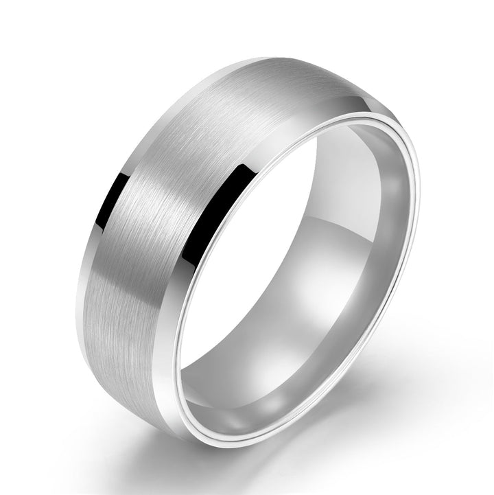 Pristine Passion Silver Interior Silver Tungsten Wedding Band 8MM - Rings By Pristine