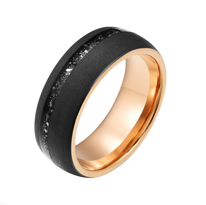 The Gladiator Ring - Black Hammered Tungsten Meteorite Men's Wedding Band 8MM