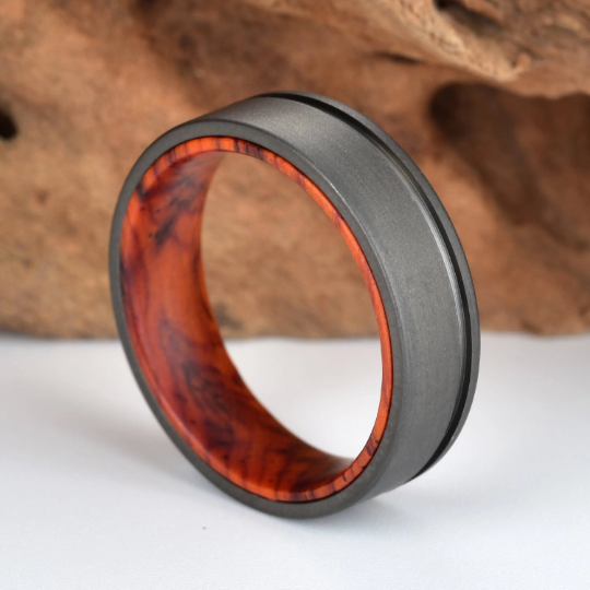 Titanium Cocobolo Men's Wedding Band 8MM