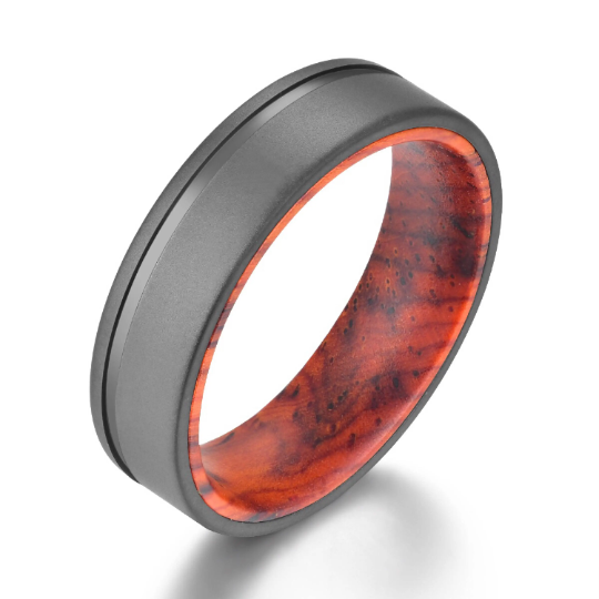 Titanium Cocobolo Men's Wedding Band 8MM