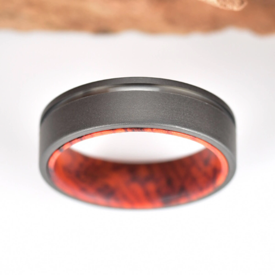 Titanium Cocobolo Men's Wedding Band 8MM