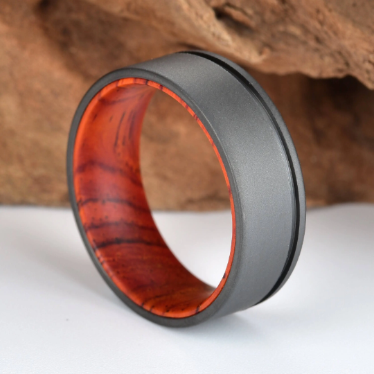 Titanium Cocobolo Men's Wedding Band 6MM