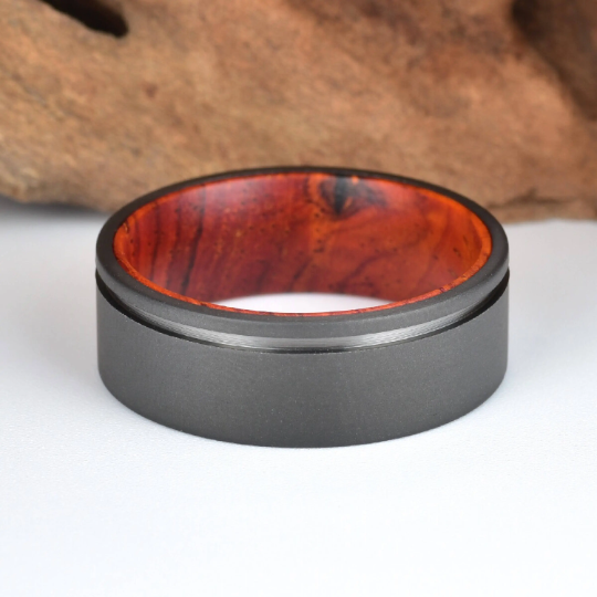 Titanium Cocobolo Men's Wedding Band 6MM