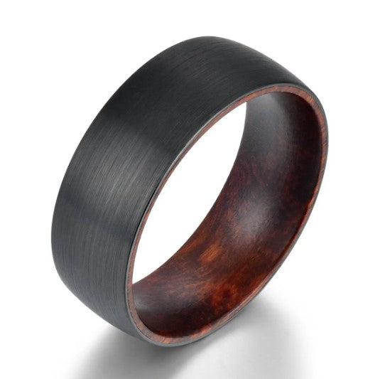 Snake Wood Tungsten Men's Wedding Band 6MM