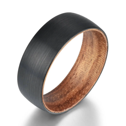 Koa Wood Tungsten Men's Wedding Band 6MM