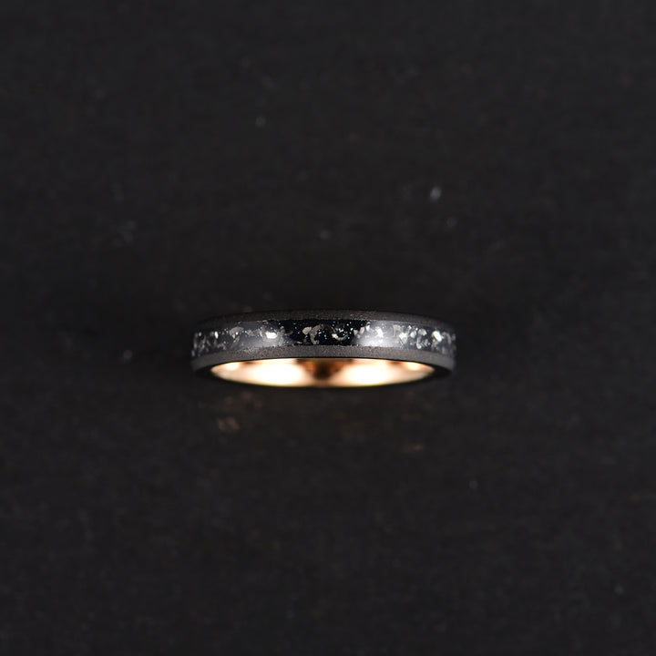 The Gladiator Ring - Black Hammered Tungsten Meteorite Men's Wedding Band 8MM